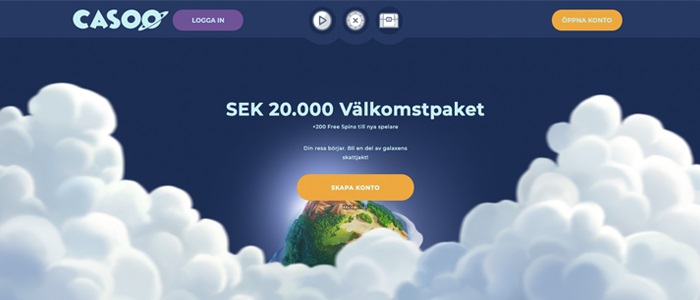 Casoo - 20.000 kr + 200 free spins Välkomstpaket