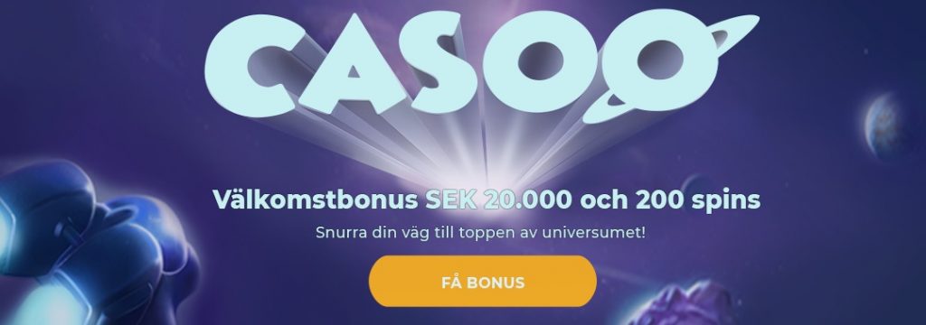 Casoo - 20.000 kr Välkomstbonus + 200 free spins